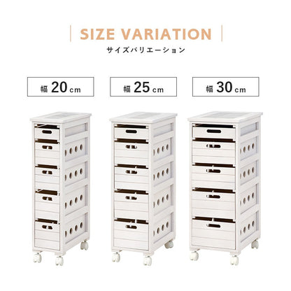 天然木 キッチンストッカー 耐熱タイル天板 幅25cm すきま収納 キャスター起動 完成品