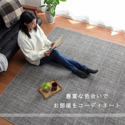 ラグ 絨毯 200x250cm シンプル 無地 かため 不織布 オールシーズン 滑り止め