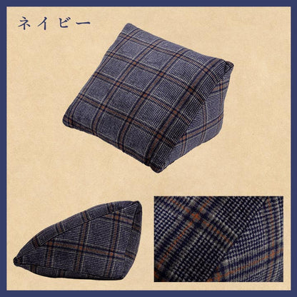 背もたれクッション 三角クッション 50x40x30cm チェック 背当て 肘置き 寄りかかり