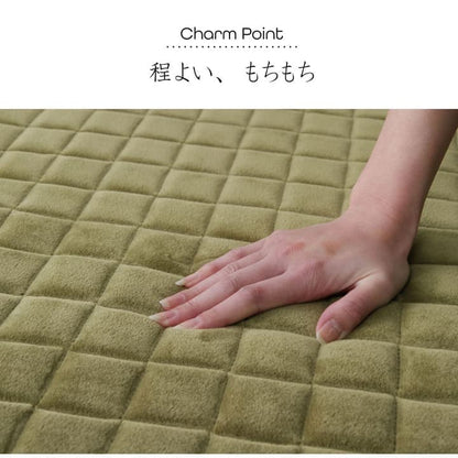 もちもちラグ 185x185cm ウレタン10mmボリューム 滑り止め オールシーズン