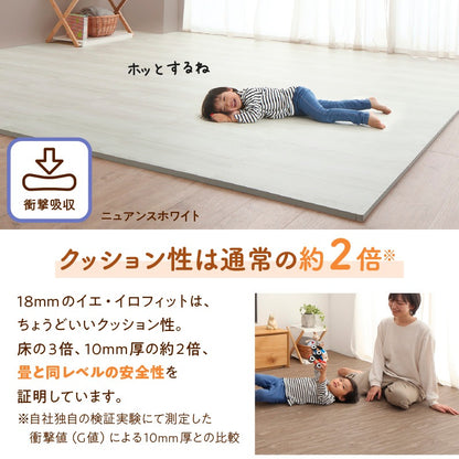 極厚ジョイントマット 木目柄 3畳分(25枚セット) 1枚あたり45x45mm フリーカット 厚さ18mm