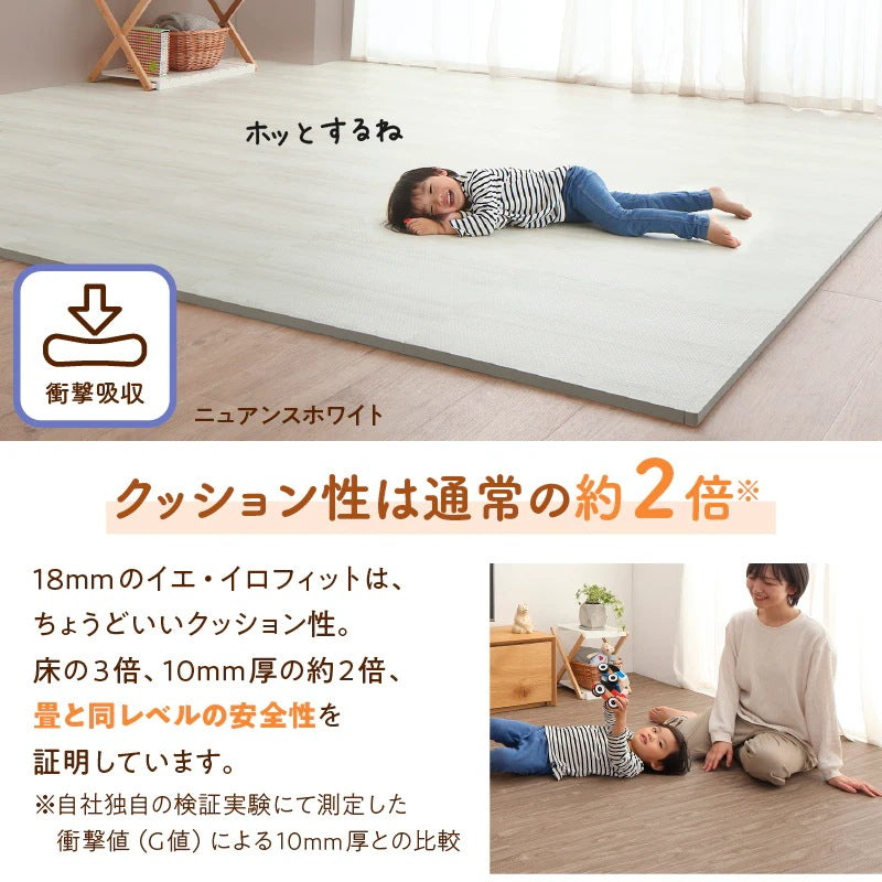 極厚ジョイントマット 木目柄 4.5畳分(36枚セット) 1枚あたり45x45mm フリーカット 厚さ18mm