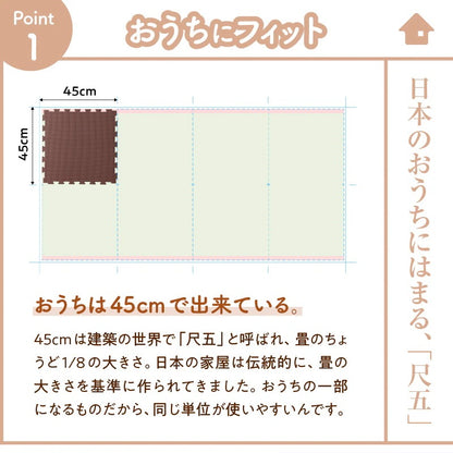 極厚ジョイントマット 木目柄 4.5畳分(36枚セット) 1枚あたり45x45mm フリーカット 厚さ18mm