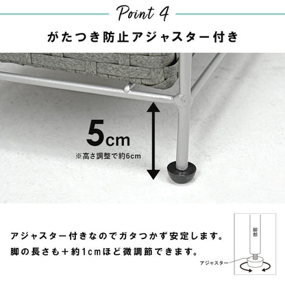 すきまランドリーラック 幅15.5cm 隙間収納 スリム 小物入れ 引出し4杯