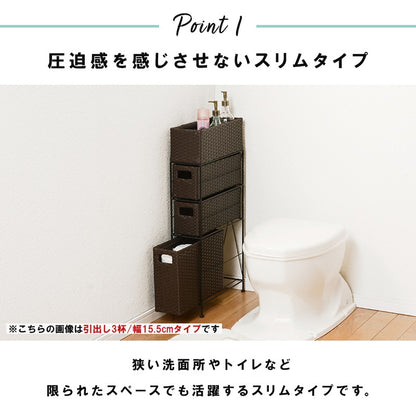 すきまランドリーラック 幅20.5cm 隙間収納 スリム 小物入れ 引出し4杯
