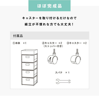 ランドリーラック 幅30.5cm 隙間収納 スタンダード 小物入れ 引出し4杯