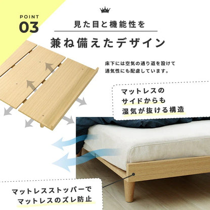 シングルベッド＋ 薄型マットレスセット USB コンセント付き ポケットコイル 3Dメッシュ