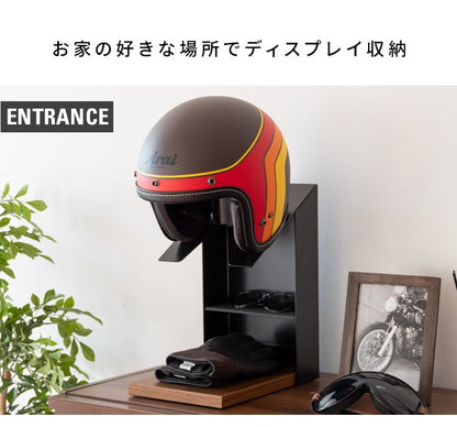 卓上ヘルメットスタンド 幅20cm 高さ35cm ディスプレイ 収納スペース コレクションラック