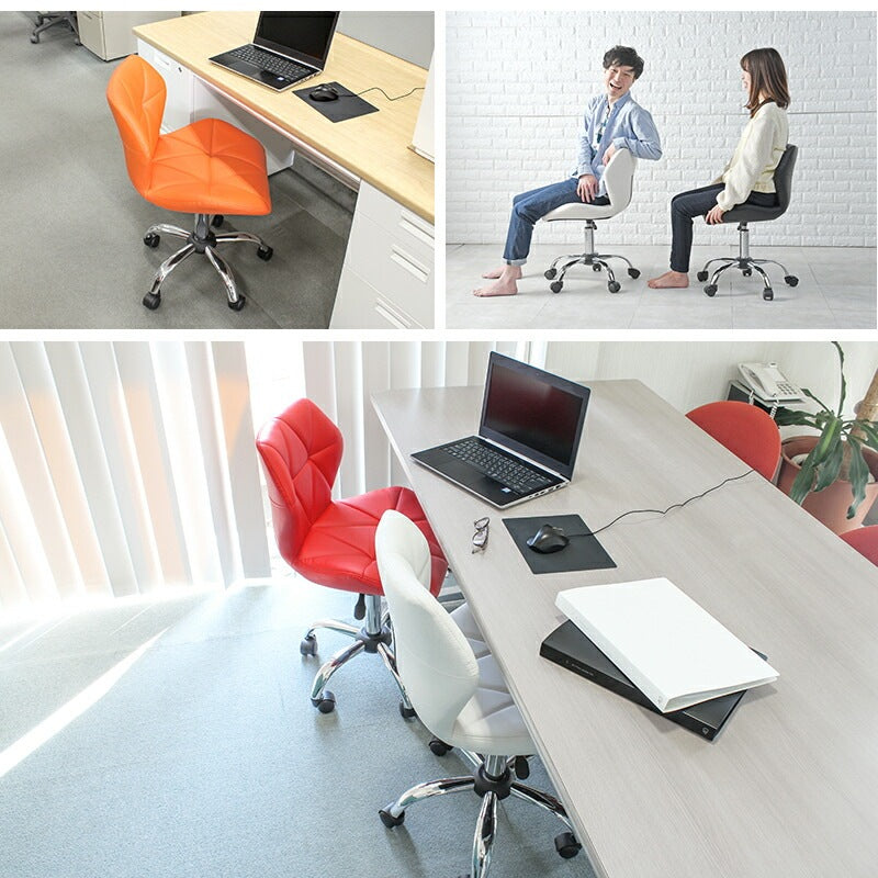 オフィスチェア 椅子 360度回転 レバー昇降45-57cm シンプルモダン 幾何学 デスクチェア