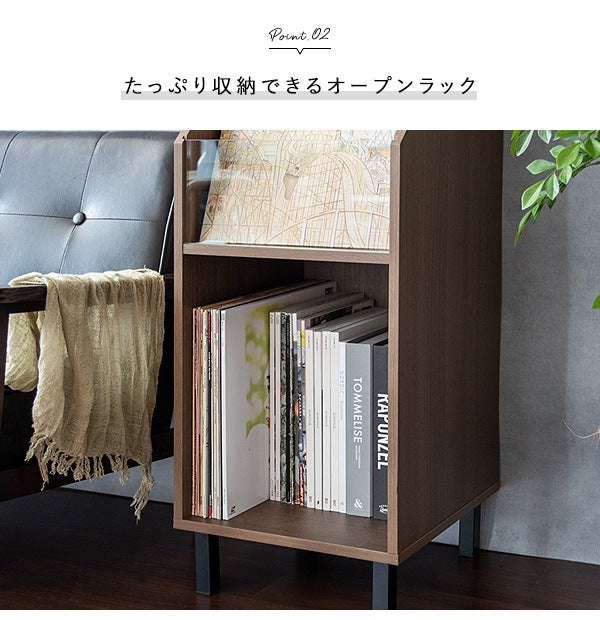 レコードラック 幅35.3cm リビング収納 ディスプレイラック 本棚 マガジンラック