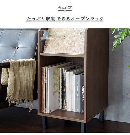 レコードラック 幅35.3cm リビング収納 ディスプレイラック 本棚 マガジンラック
