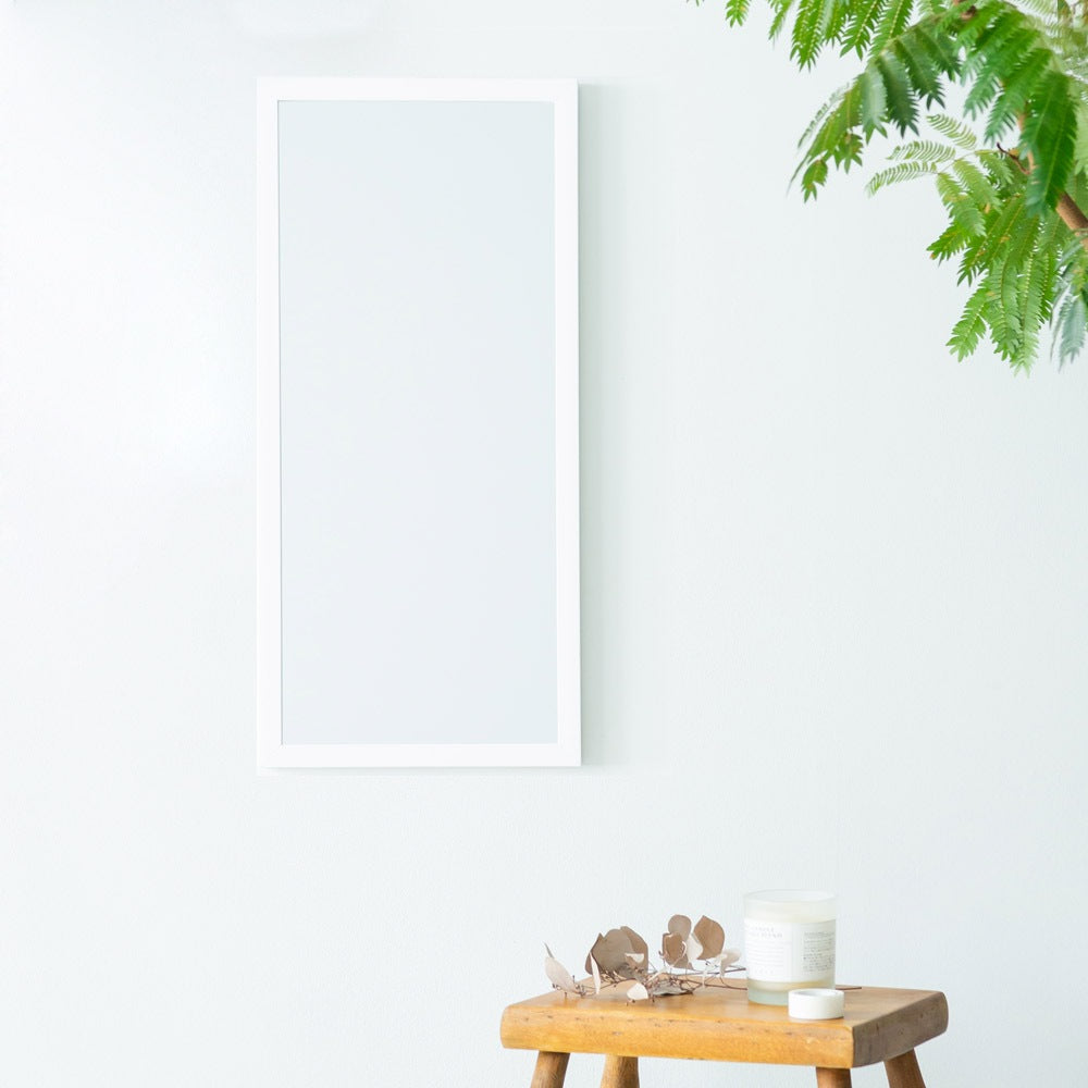 壁掛け ウォールミラー 鏡 28x60cm 軽量 シンプル 木製
