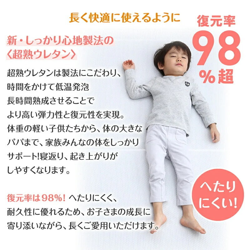 ファミリーマットレス 極厚 敷布団 ワイドキング200サイズ（シングル+シングル） 厚さ12cmタイプ 分割可能 大型マット