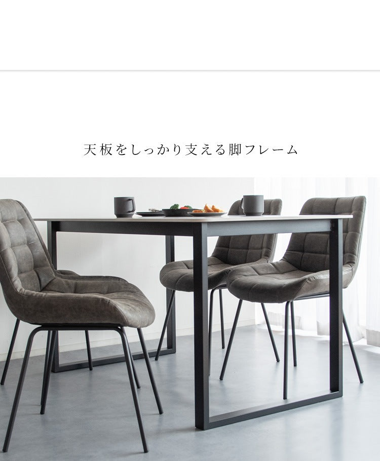 大理石柄 セラミック素材 ダイニングテーブル 130x80cm 鏡面テーブル単品 スチールフレーム 重厚感 スタイリッシュ