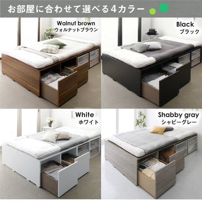 シングルベッド 大容量収納 ベッドフレーム単品 チェストベッド 小上がり スペパ 高耐久
