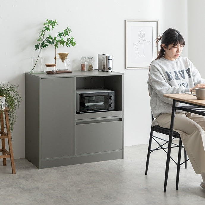 レンジ台 ノイズレス 幅88cm シンプルモダン キッチンボード 省スペース コンセント付き