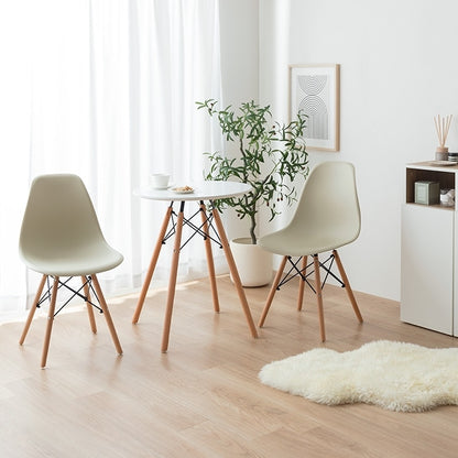 ダイニング3点セット （ダイニングテーブル直径60cm + チェア2点） デザイナーズ家具 カフェ風 イームズ リプロダクト