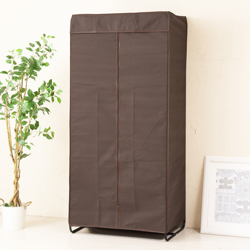 カバー付き ハンガーラック 幅77cm ワードローブ 棚