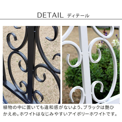 屋外用ベンチ 幅122cm アンティーク調 アイアン 屋内にも