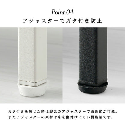 棚 オープンシェルフ 幅90cm 大理石調 スチール 耐水
