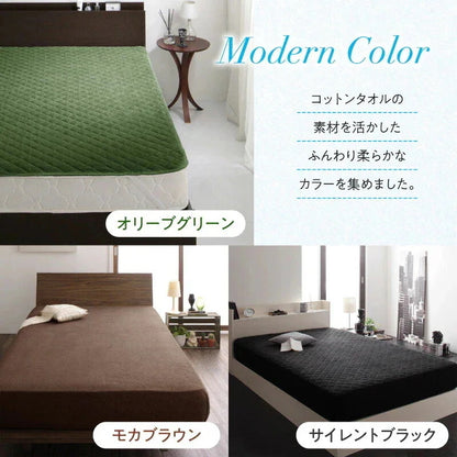 ワイドキング240サイズ タオル生地 ベッド用ボックスシーツ 240x200cm 厚みマチ25cm コットン100