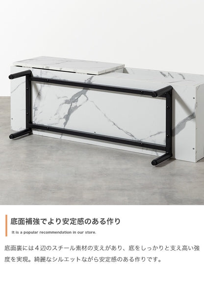 大理石柄 テレビボード 幅100cm ローボード 高級感 ノイズレス フラット