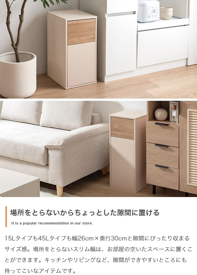 インテリアに馴染む ゴミ箱 ミニタイプ 15L キッチンペール 分別