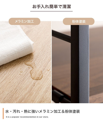 2way伸縮キッチンワゴン 幅36-69cm バタフライワゴン 引き出し 可動棚 ラック 棚 キャスター移動 サイドフック