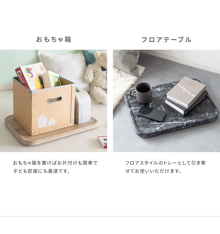 重い家電や観葉植物をキャスター移動 マルチスタンド 45x33cm 木目柄／大理石柄