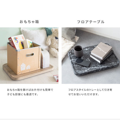 重い家電や観葉植物をキャスター移動 マルチスタンド 45x33cm 木目柄／大理石柄