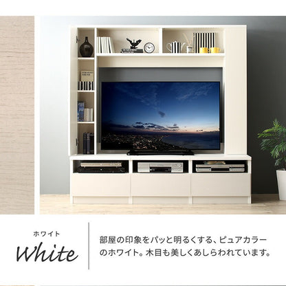 壁面テレビボード 木目 50インチまで推奨 コード隠し 大容量収納ラック 壁寄せ設置