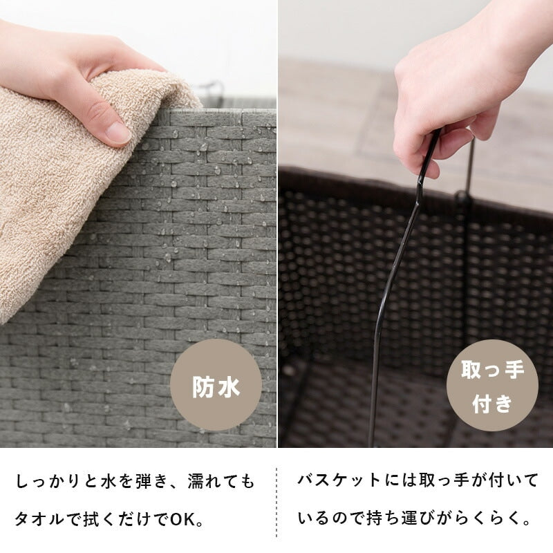 ランドリーワゴン 2個バスケット 種類分け 狭い脱衣所のスペースを取らない カゴ取り外し可能 すきま収納