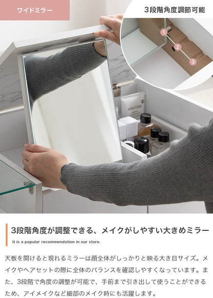 ドレッサーになる2wayローテーブル 幅86cm ロードレッサー 大理石柄 ディスプレイ収納 センターテーブル リビングテーブル