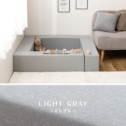 キッズコーナー 5点セット 完成サイズ120x120cm 高さ24cm （ブロック4 + マット） 安全素材 ファブリック生地