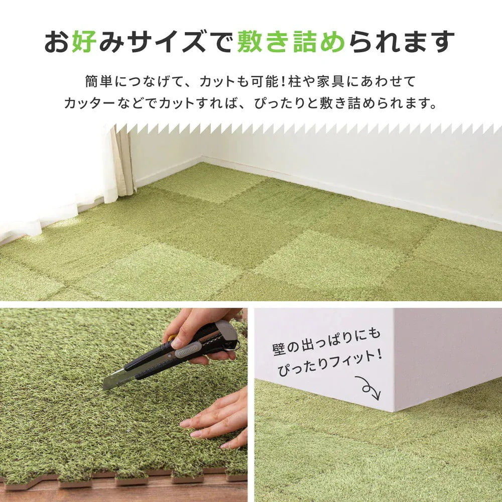 芝生風ジョイントマット シーヴァ 36枚セット 1枚あたり約60×60cm 室内用 防音効果 クッション性アップ