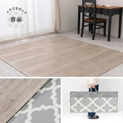 プレイマット 118x176cm リバーシブル 柄2種類 折りたたみ 収納袋付き 厚み約10mm 安全 防音 撥水