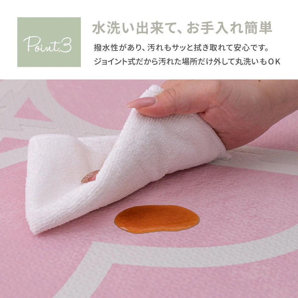 ジョイントマット 大判 18枚セット（1枚60x60cm 厚み12mm） レトロデザイン 防音 撥水性 サイドパーツ付き フリーカット可能