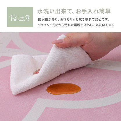 ジョイントマット 大判 36枚セット（1枚60x60cm 厚み12mm） レトロデザイン 防音 撥水性 サイドパーツ付き フリーカット可能