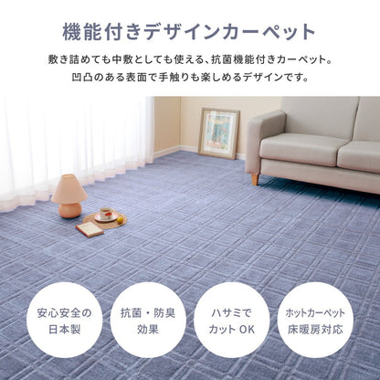 平織カーペット 176x176cm 江戸間2畳 フリーカット 抗菌／防臭 日本製
