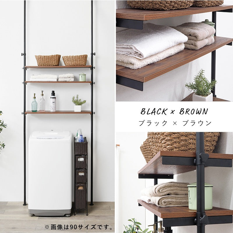 洗濯機上ラック 幅70cm 突っ張り型 ランドリー 高さ調整 トイレラック等にも 高さ187-264cm 壁面収納