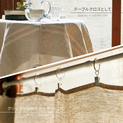 コットンリネン マルチカバー 洗濯可能 100x180cm 綿 + 麻 のナチュラルな風合い ファブリック 巾着バッグ付き