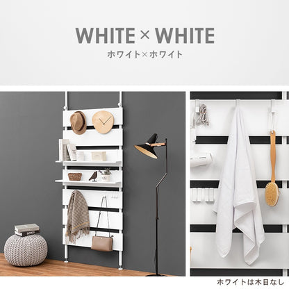 壁に穴を空けない 壁掛け収納 ウォールラック 幅80cm 壁面収納 ディスプレイ 突っ張り式
