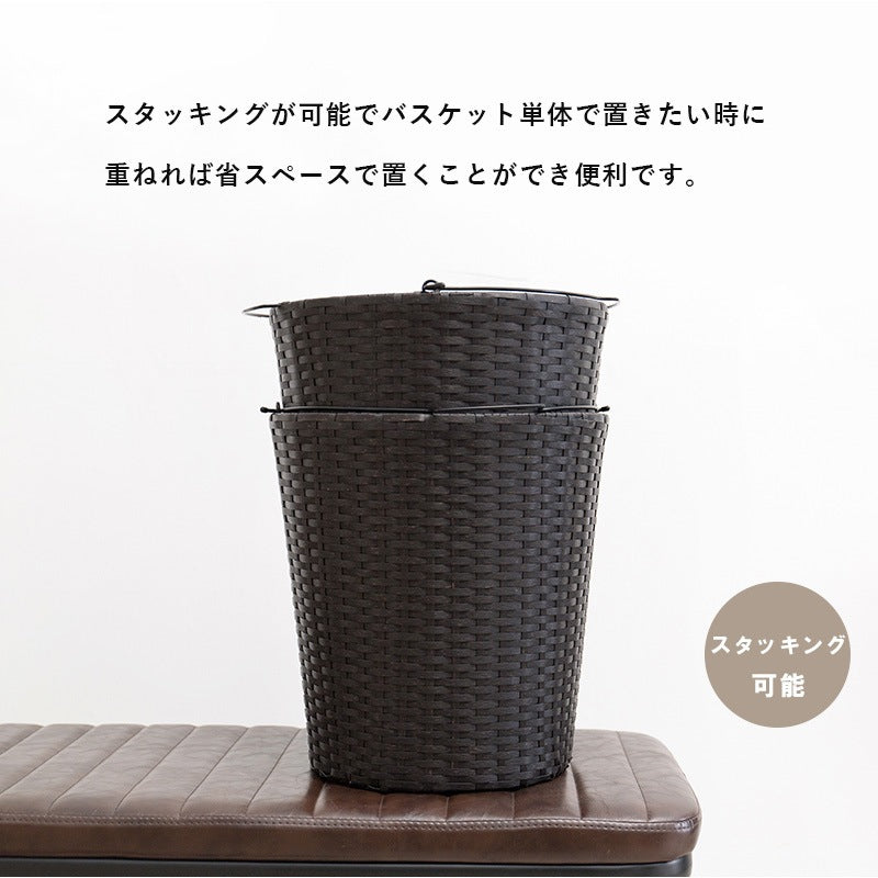 縦型 ランドリーラック ワゴン 幅36.5cm スペースを取らないスリム設計 2段バスケット 洗濯かご