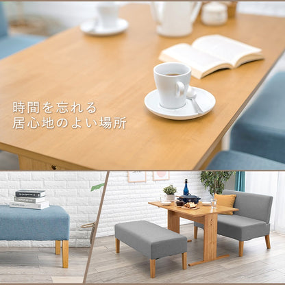 ダイニング3点セット （ダイニングテーブル + ダイニングソファ + ダイニングベンチ） T字脚テーブル 70x110cm