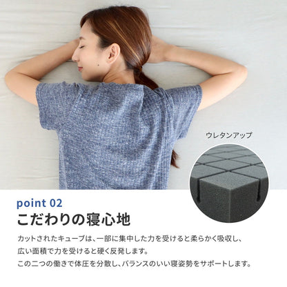 洗える 3Dウレタンマットレス 120x195cm セミダブル 快眠サポート かため