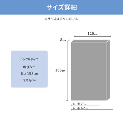 洗える 3Dウレタンマットレス 120x195cm セミダブル 快眠サポート かため