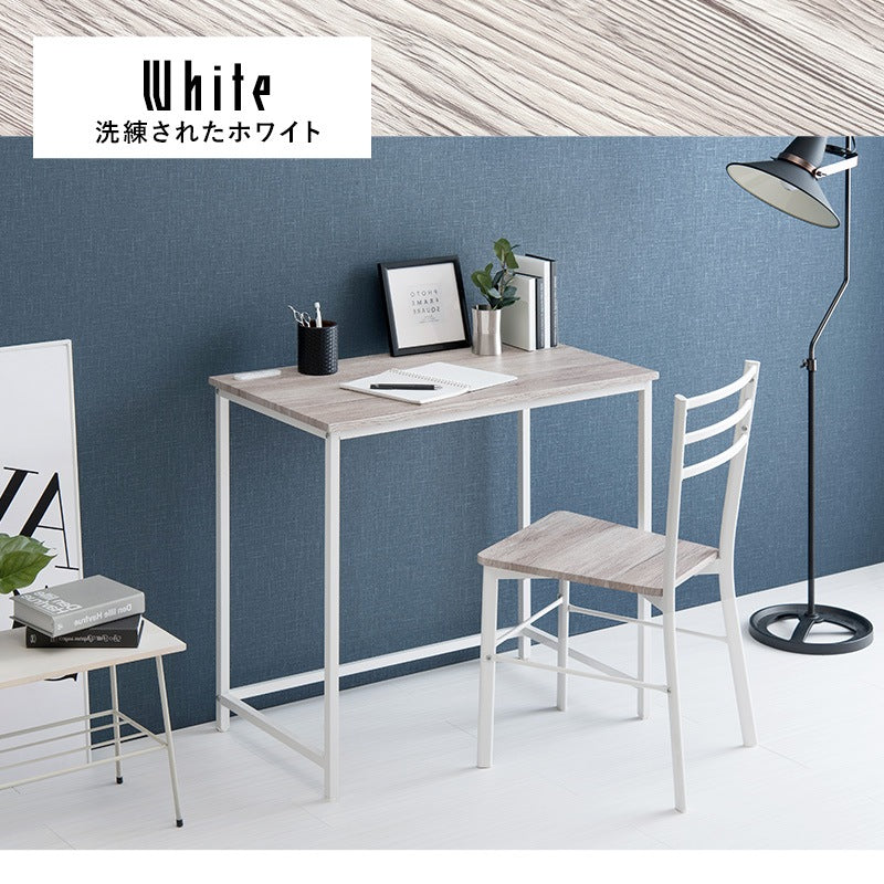 デスク + チェア 2点セット 80x45cm コンセント付き PCデスク 書斎机 椅子