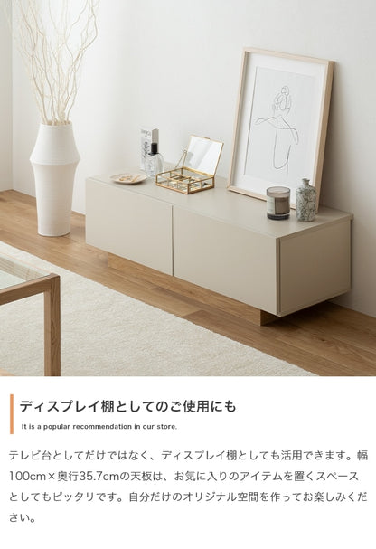 テレビ台 ローボード 幅100cm ノイズレス 3タイプ収納 スタイリッシュ シンプルモダン