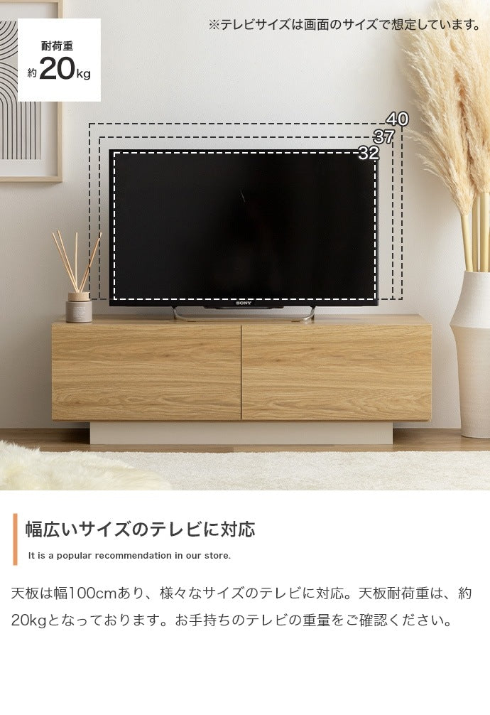 テレビ台 ローボード 幅100cm ノイズレス 3タイプ収納 スタイリッシュ シンプルモダン