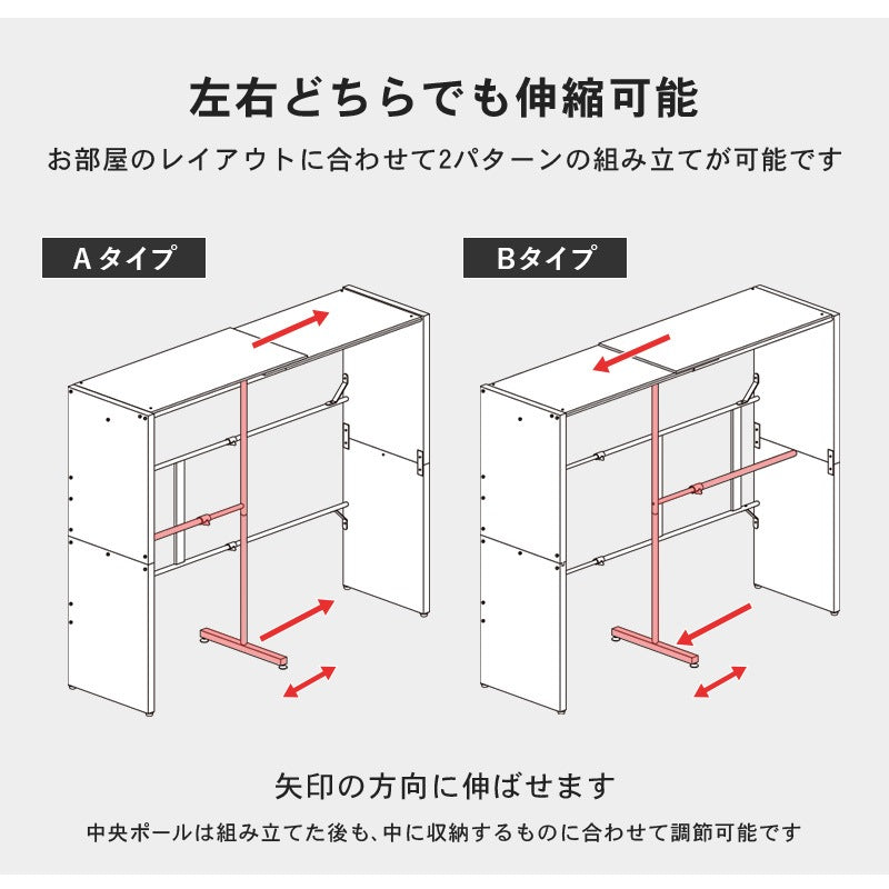 後付けクローゼット 伸縮118-195cm ハンガーラック 目隠しカーテン 大容量 ワードローブ